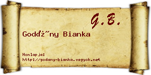 Godány Bianka névjegykártya